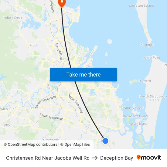 Christensen Rd Near Jacobs Well Rd to Deception Bay map