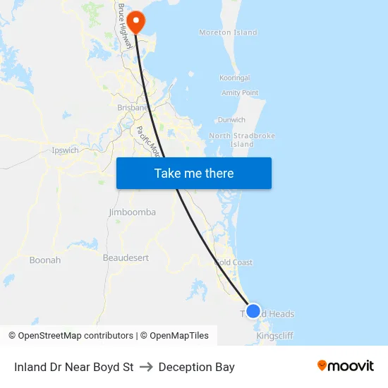 Inland Dr Near Boyd St to Deception Bay map