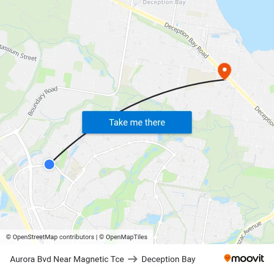 Aurora Bvd Near Magnetic Tce to Deception Bay map
