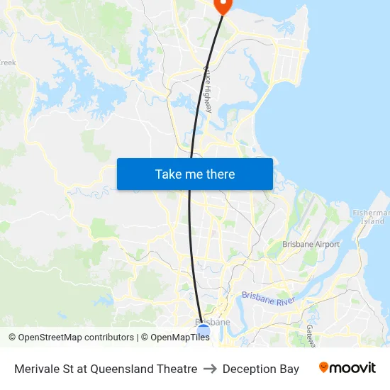 Merivale St at Queensland Theatre to Deception Bay map