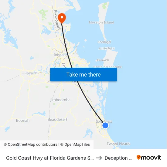 Gold Coast Hwy at Florida Gardens Station to Deception Bay map
