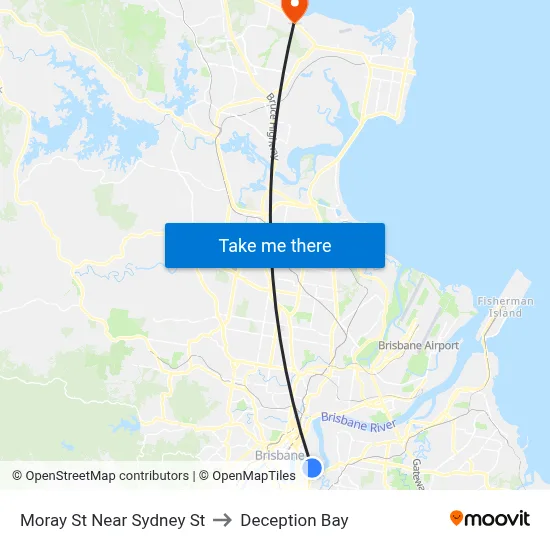Moray St Near Sydney St to Deception Bay map