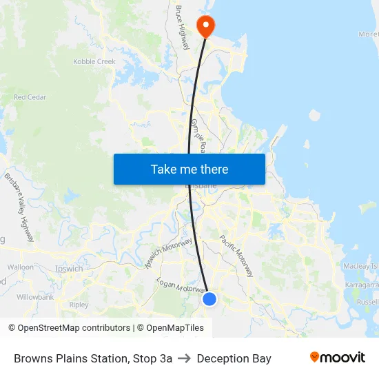 Browns Plains Station, Stop 3a to Deception Bay map