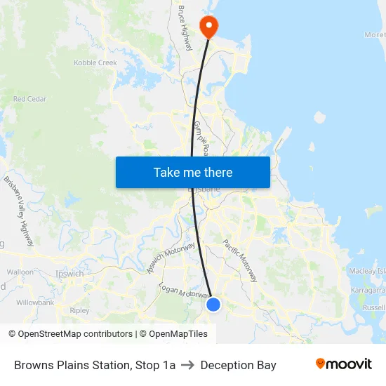 Browns Plains Station, Stop 1a to Deception Bay map