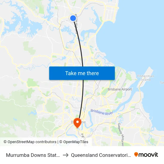 Murrumba Downs Station to Queensland Conservatorium map