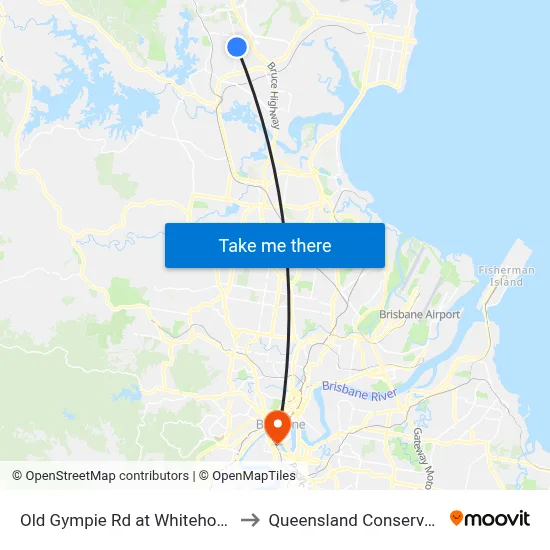 Old Gympie Rd at Whitehorse Road to Queensland Conservatorium map