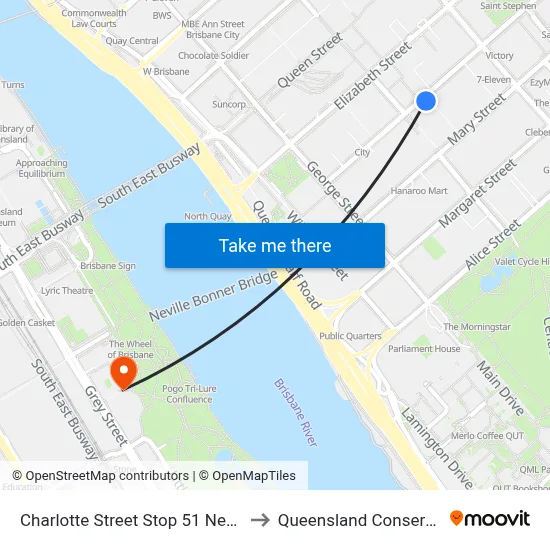 Charlotte Street Stop 51 Near Albert St to Queensland Conservatorium map