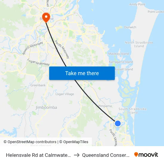 Helensvale Rd at Calmwater Crescent to Queensland Conservatorium map