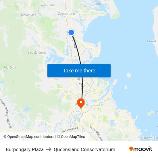 Burpengary Plaza to Queensland Conservatorium map