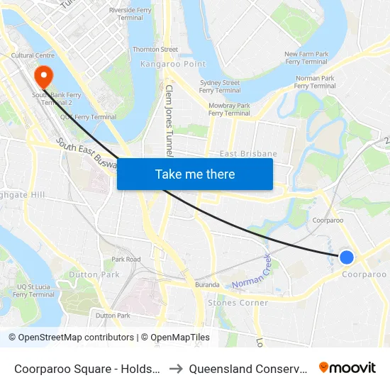 Coorparoo Square - Holdsworth St to Queensland Conservatorium map