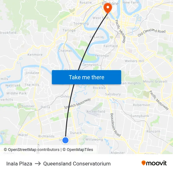 Inala Plaza to Queensland Conservatorium map