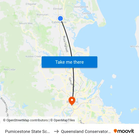 Pumicestone State School to Queensland Conservatorium map