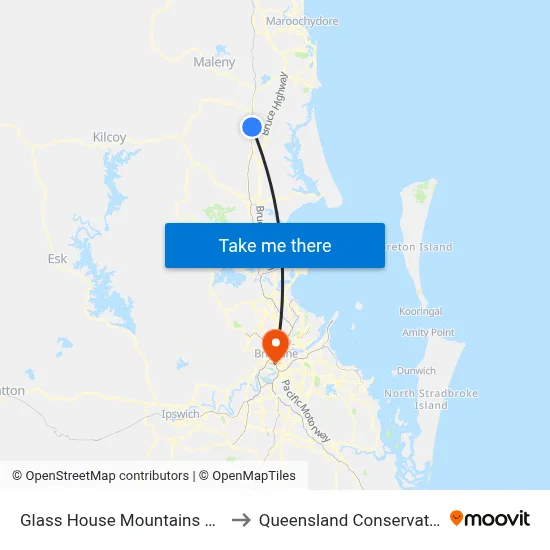 Glass House Mountains Station to Queensland Conservatorium map