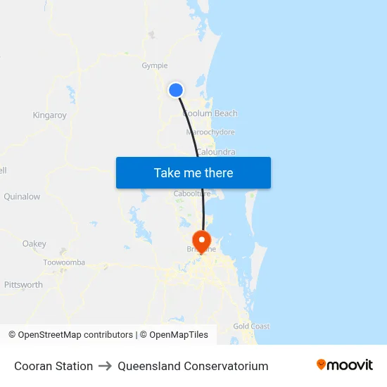 Cooran Station to Queensland Conservatorium map