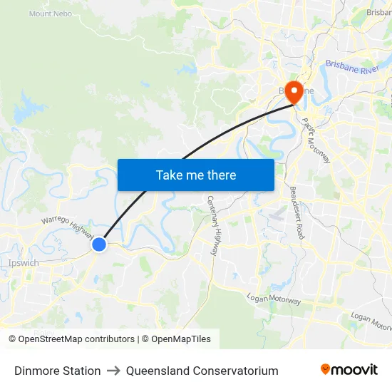 Dinmore Station to Queensland Conservatorium map