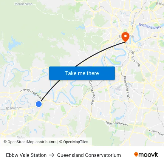 Ebbw Vale Station to Queensland Conservatorium map