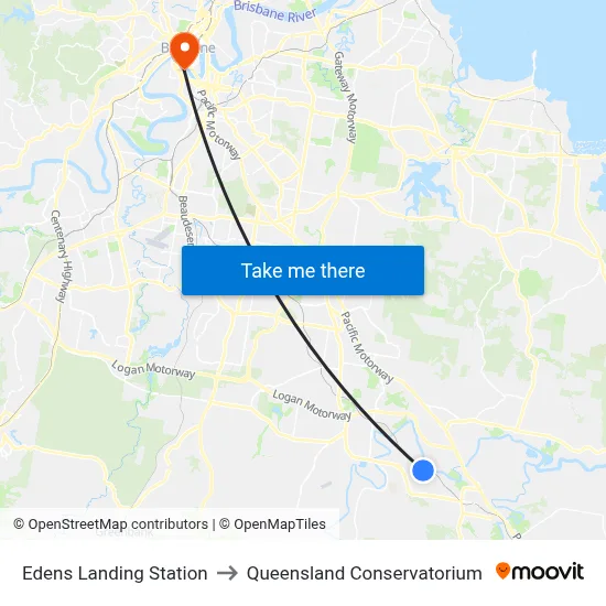 Edens Landing Station to Queensland Conservatorium map
