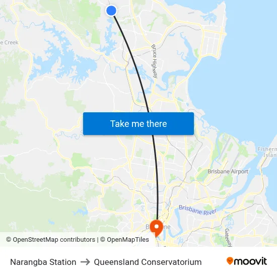 Narangba Station to Queensland Conservatorium map