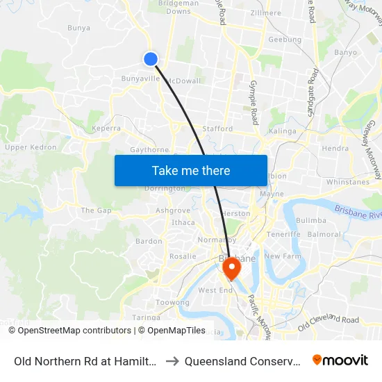 Old Northern Rd at Hamilton Road to Queensland Conservatorium map