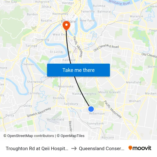 Troughton Rd at Qeii Hospital, Stop 37 to Queensland Conservatorium map