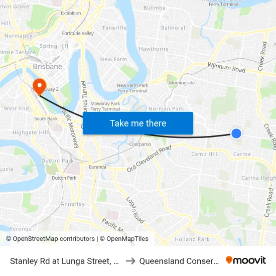 Stanley Rd at Lunga Street, Stop 39/40 to Queensland Conservatorium map