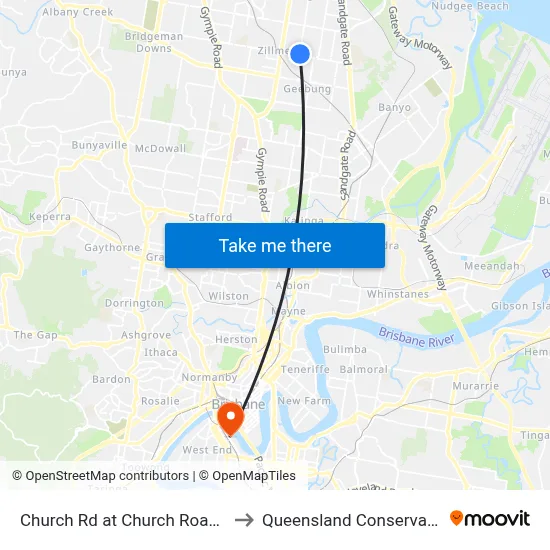 Church Rd at Church Road South to Queensland Conservatorium map