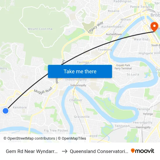 Gem Rd Near Wyndarra St to Queensland Conservatorium map