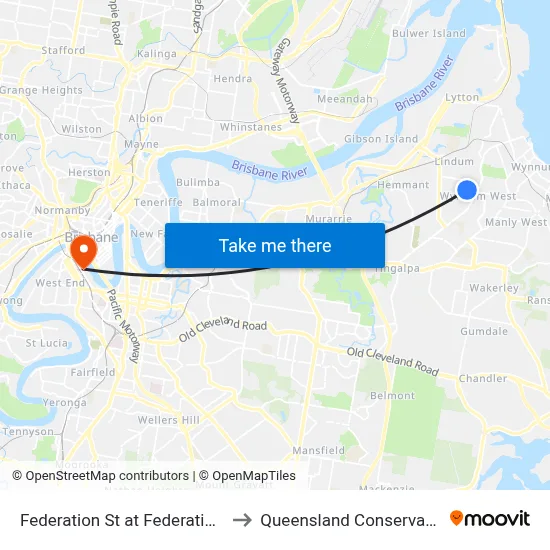 Federation St at Federation Park to Queensland Conservatorium map