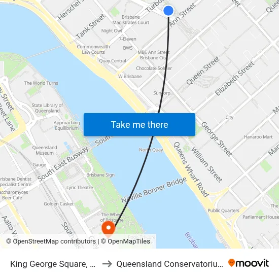 King George Square, 1a to Queensland Conservatorium map