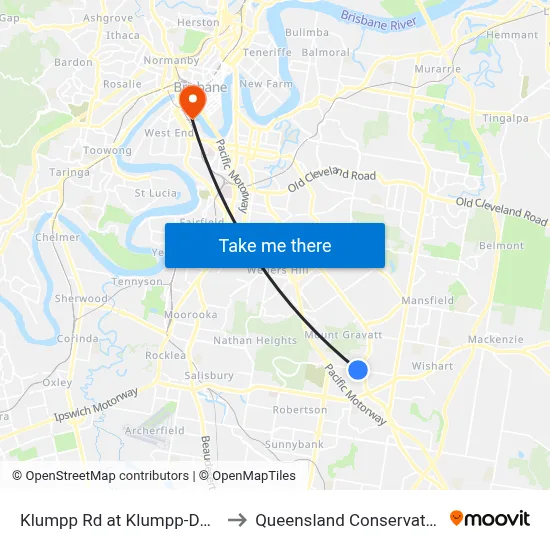 Klumpp Rd at Klumpp-Dawson to Queensland Conservatorium map