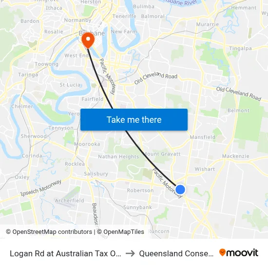 Logan Rd at Australian Tax Office, Stop 80 to Queensland Conservatorium map