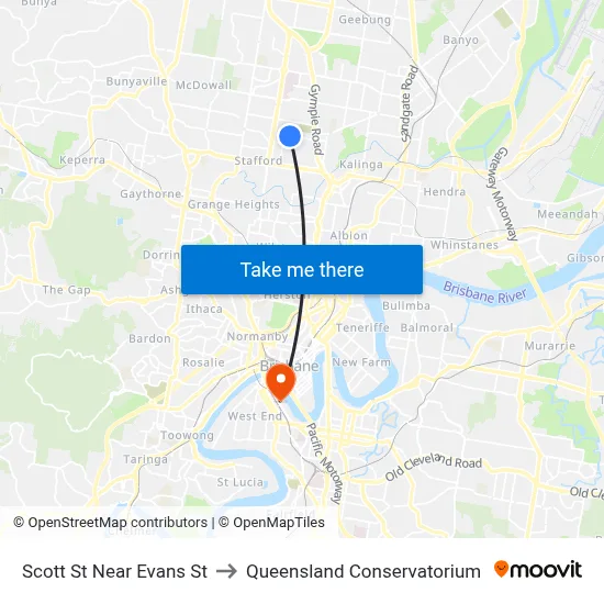 Scott St Near Evans St to Queensland Conservatorium map