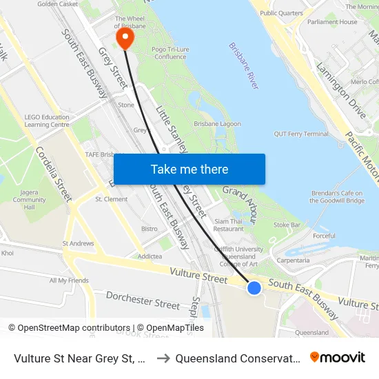 Vulture St Near Grey St, Stop 4 to Queensland Conservatorium map