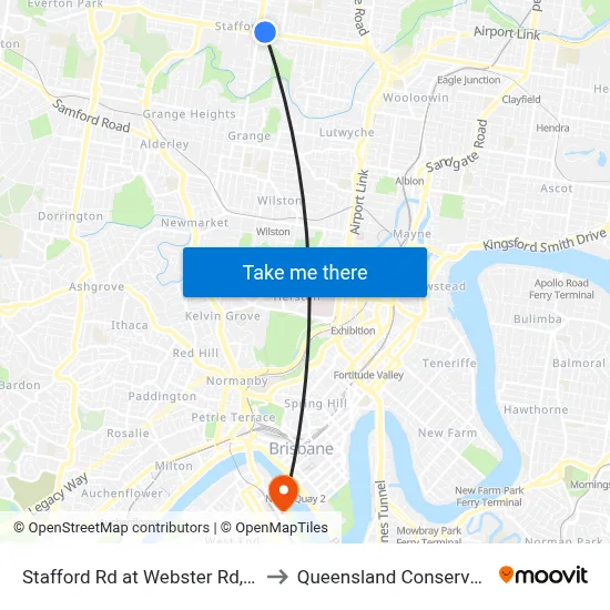 Stafford Rd at Webster Rd, Stop 30 to Queensland Conservatorium map