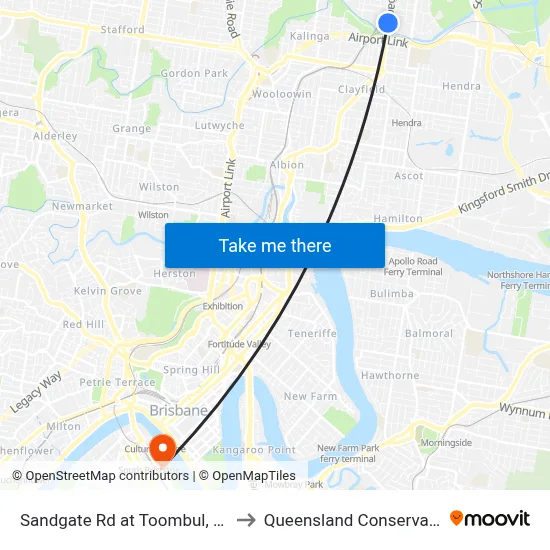 Sandgate Rd at Toombul, Stop 32 to Queensland Conservatorium map