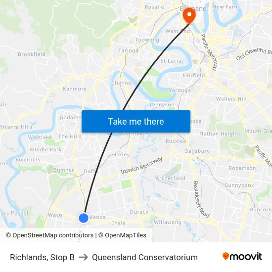 Richlands, Stop B to Queensland Conservatorium map