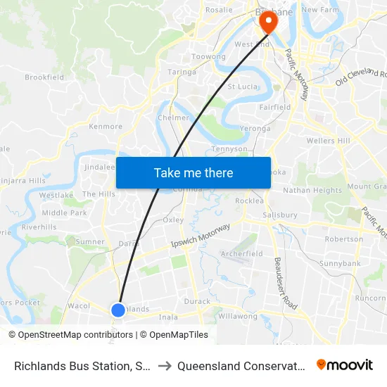 Richlands Bus Station, Stop A to Queensland Conservatorium map