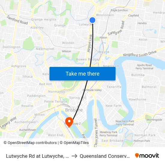 Lutwyche Rd at Lutwyche, Stop 20 to Queensland Conservatorium map