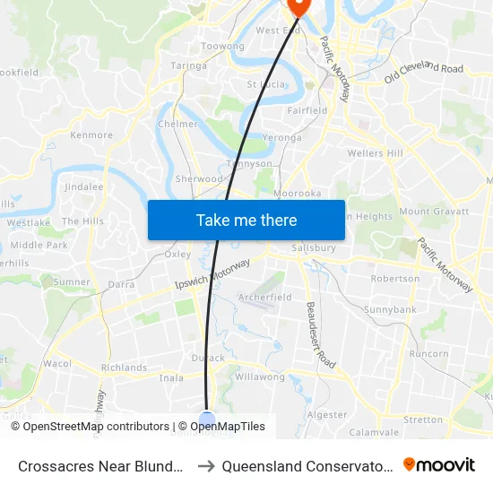Crossacres Near Blunder Rd to Queensland Conservatorium map