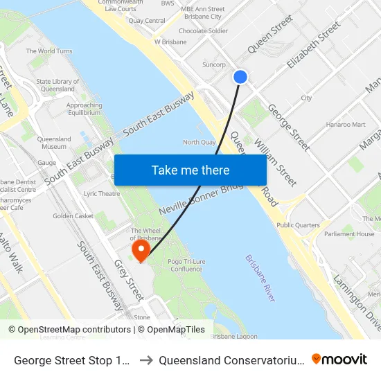 George Street Stop 116 to Queensland Conservatorium map