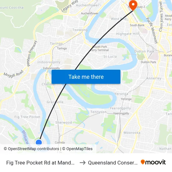 Fig Tree Pocket Rd at Mandalay, Stop 44 to Queensland Conservatorium map