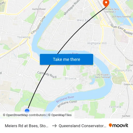 Meiers Rd at Bses, Stop 42 to Queensland Conservatorium map
