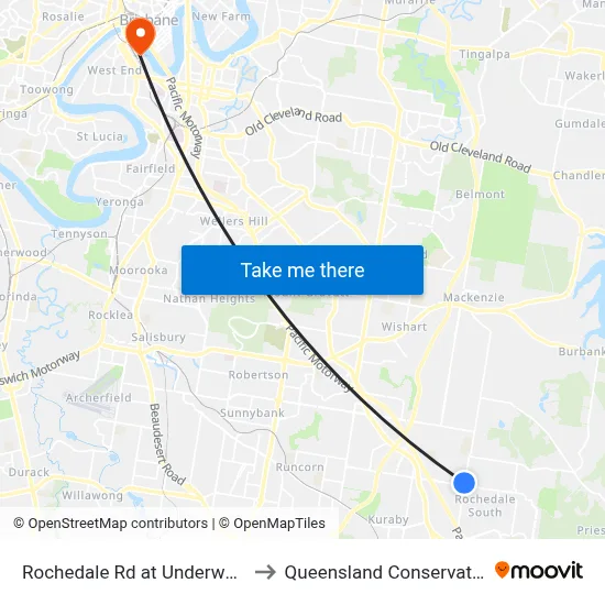 Rochedale Rd at Underwood Rd to Queensland Conservatorium map