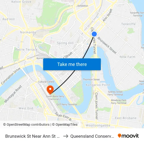 Brunswick St Near Ann St Stop 210 to Queensland Conservatorium map