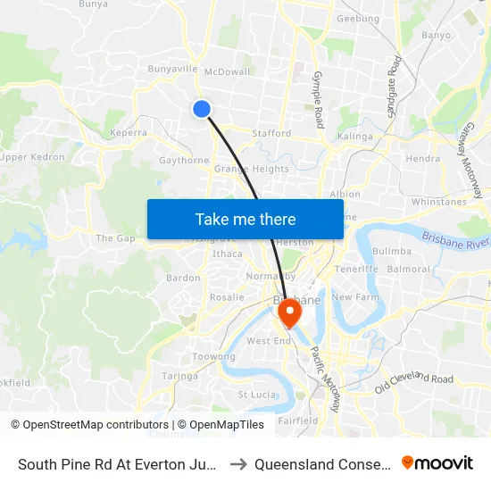 South Pine Rd At Everton Junction, Stop 7 to Queensland Conservatorium map