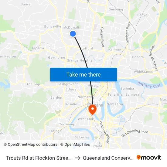 Trouts Rd at Flockton Street, Stop 43 to Queensland Conservatorium map