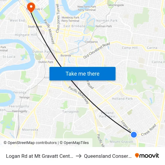 Logan Rd at Mt Gravatt Central, Stop 37 to Queensland Conservatorium map