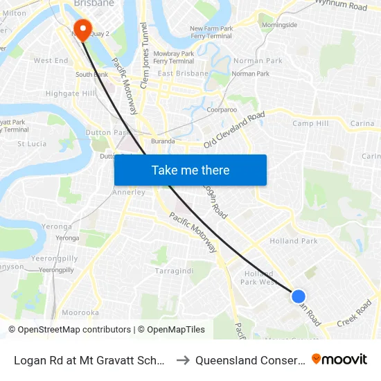 Logan Rd at Mt Gravatt School, Stop 35s to Queensland Conservatorium map