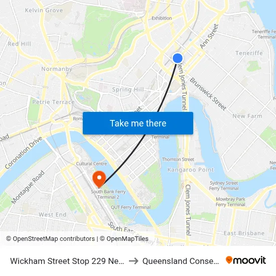 Wickham Street Stop 229 Near Warner St to Queensland Conservatorium map