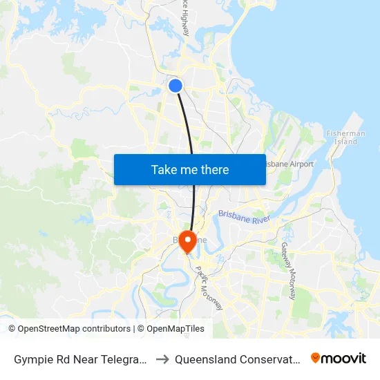 Gympie Rd Near Telegraph Rd to Queensland Conservatorium map